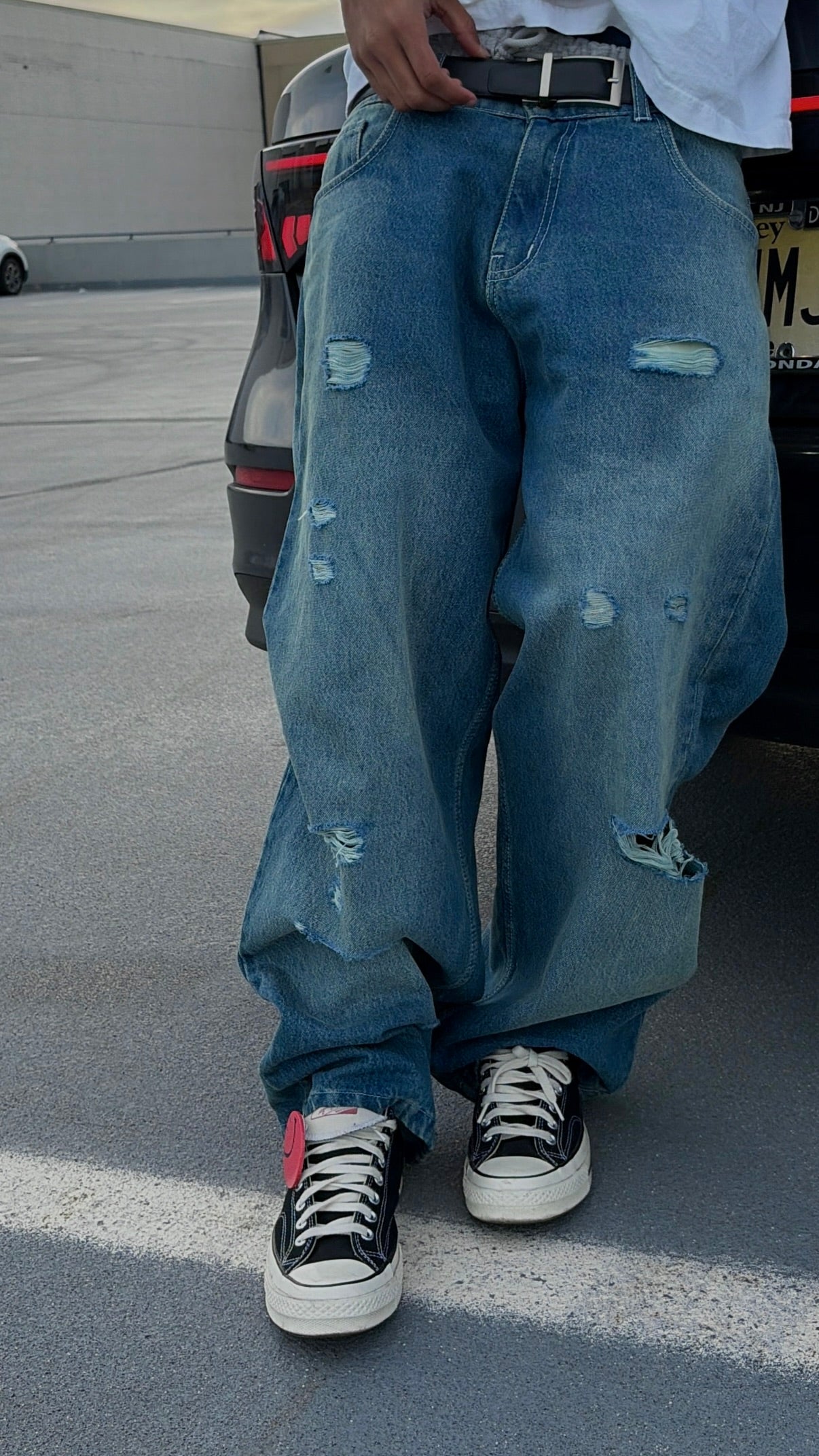 Indigo "Thrashed" Skater Denim
